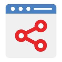 Share symbol on web page showcasing web sharing icon vector