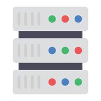 Flat design of data server rack icon vector