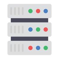 Flat design of data server rack icon vector