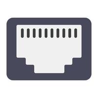 icono de estilo moderno del puerto ethernet, vector editable