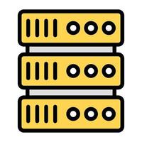 Cloud server hosting icon in flat vector design