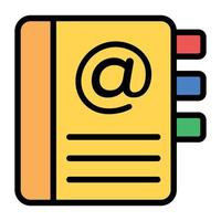 An icon in flat design showing concept of address book vector