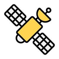 Artificial satellite or artificial spaceflight icon in flat style vector