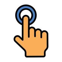 Modern technology icon of finger tap, interactive vector