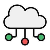 Editable flat vector design of cloud computing icon