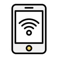 un estilo vectorial de wifi móvil, señales dentro del teléfono inteligente vector