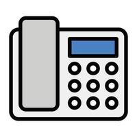 A vector design of landline, flat icon of vintage telephone