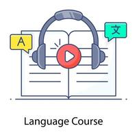 Language course icon in editable style, language education vector