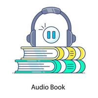 icono de libro de audio en estilo editable, diario de audio vector