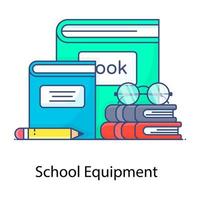 Conceptual flat outline vector of school equipment