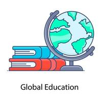 Global education in modern flat outline style vector