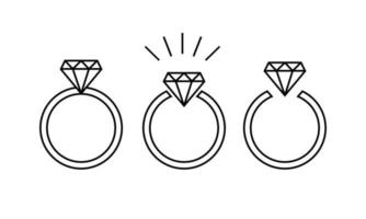 Ilustraciones de anillo de diamantes vector