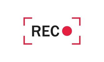 Red recording icon illustration vector