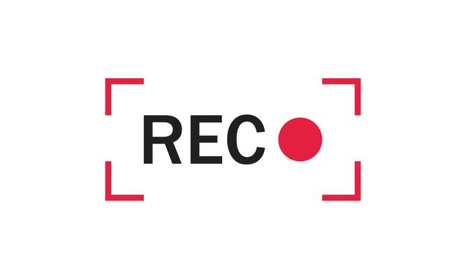 Red recording icon illustration