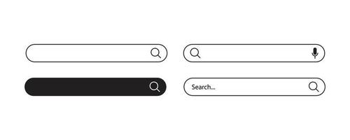 Editable stroke element of the search bar for website or app vector