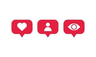 Social media notification icons vector