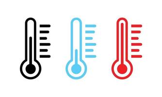 Various temperature indicators with thermometer illustrations