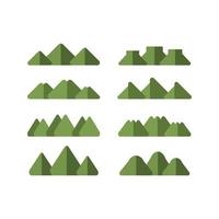 conjunto de montañas, vector de dibujos animados de forma geométrica