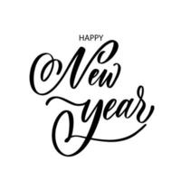 Happy New Year hand lettering inscription. vector