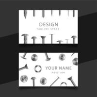 Brutal men's business cards with realistic nails, bolts, screws. vector