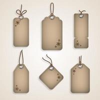 Vector realistick set of Christmas sale paper tags for christmas holiday shopping promotion.