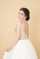 Beautiful bride in gorgeous couture dress photo