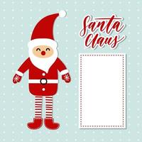 Advent Calendar with Cartoon Santa Claus and hand lettering vector. vector