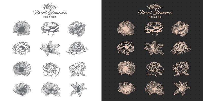 Hand drawn floral elements creator.