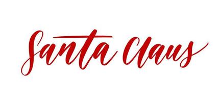 vector de letras de mano de santa claus.