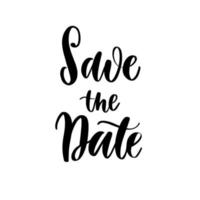 Save the date wedding lettering emblem. Hand crafted design elem vector