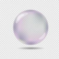 Transparent glas. Water soap bubble, shiny glossy realistic design element. vector