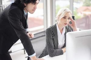 Business people is stress with business problem photo
