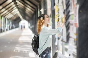 Happy young Asian University student. photo