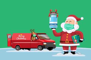 This year's Christmas gift, the world's population asks for the Santa Claus coronavirus vaccine. vector