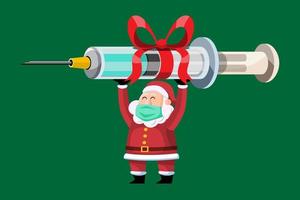 This year's Christmas gift, the world's population asks for the Santa Claus coronavirus vaccine. vector