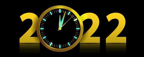 feliz año nuevo 2022 con un reloj con hora crepuscular de año nuevo.