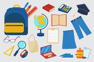 Set of Doodle Online School Hand drawn, Educations Set elements for your design,educations tools. vector