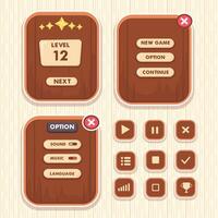 Game menu scene for status of money, power, and collectible items. vector