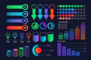 pantalla con elementos de interfaz hud establecidos en la ilustración digital infográfica de control vector