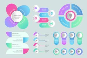 Screen with HUD interface elements set in control infographic digital illustration vector