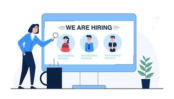 We're Hiring. Join Our Team. We are hiring banner or poster template. vector
