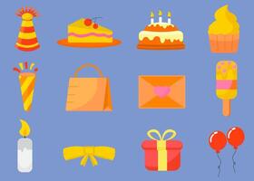 collection object element Party items set pack vector