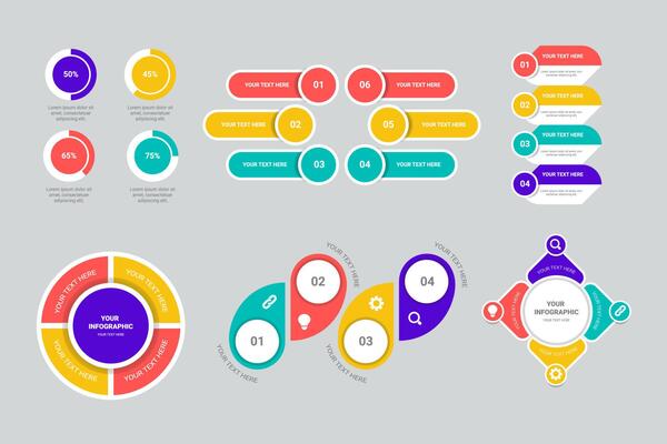 Screen with HUD interface elements set in control infographic digital illustration