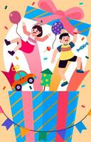 The children happy in party with lovely element vector