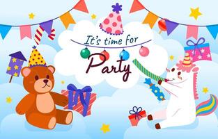 Greeting card design with lovely party vector