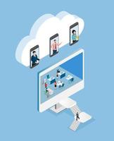 Cloud computing technology is online storage future modern internet business vector