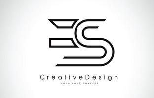 ES E S Letter Logo Design in Black Colors. vector