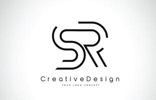 SR S R Letter Logo Design in Black Colors. vector