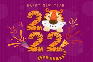 2022 Tiger Year typography design. Tiger is traditional elements and chinese zodiac. vector