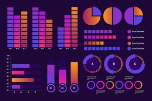 pantalla con elementos de interfaz hud establecidos en la ilustración digital infográfica de control vector